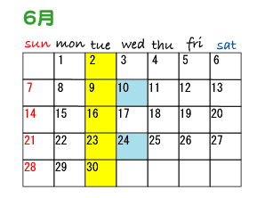 6月スケジュール（石渡）